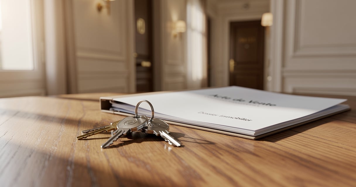 Clés de maison et dossier de crédit immobilier sur une table en bois
