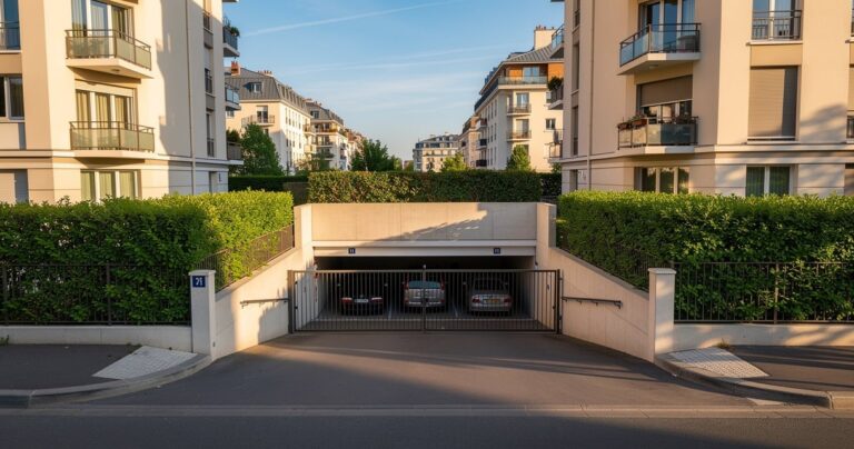 Entrée d un garage souterrain résidentiel dans une ville française moderne