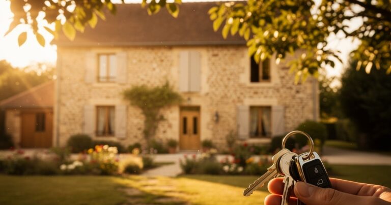 Maison familiale et clés lors d'une succession immobilière